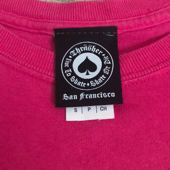 Pink men’s Thrasher T-Shirt - Picture 2 of 2